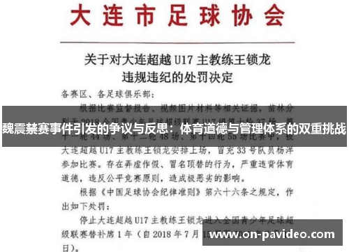 魏震禁赛事件引发的争议与反思：体育道德与管理体系的双重挑战